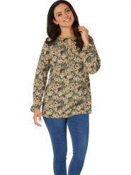 WITT WEIDEN Bluzka w kolorze oliwkowo-jasnobrązowym rozmiar: 40. Brązowe bluzki damskie WITT WEIDEN, bez wzorów, z wiskozy, bez kołnierzyka, bez ramiączek. Za 30.99 zł.