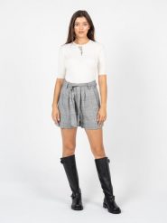Liu Jo Szorty | WF1130 T4811 | Kobieta | Szary. Szare szorty damskie Liu Jo, bez wzorów, z elastanu, z podwyższonym stanem. W wyprzedaży za 349.00 zł.