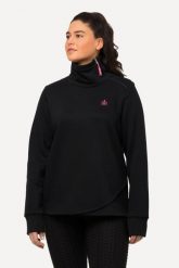 Damskie Bluza dresowa stójka zamek błyskawiczny mandala długi rękaw. Czarne bluzy damskie Ulla Popken, plus size, bez wzorów, z bawełny, bez kaptura. Za 279.99 zł.