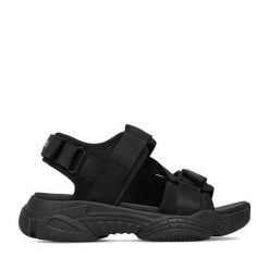 Sandały Kappa. Czarne sandały damskie Kappa, bez wzorów, bez obcasa, na płaskiej podeszwie, bez zapięcia. Za 149.99 zł.