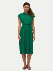 Vero Moda Sukienka koszulowa Mymilo 10282532 Zielony Regular Fit. Zielone sukienki damskie Vero Moda, bez wzorów, ze lnu, bez ramiączek. Za 159.99 zł.