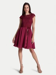Swing Sukienka koktajlowa 77760510 Bordowy Regular Fit. Czerwone sukienki damskie Swing, bez wzorów, z syntetyku, wizytowe, bez ramiączek. Za 399.99 zł.