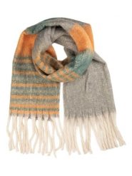 Clayre & Eef Szal w kolorze szaro-pomarańczowym - 180 x 50 cm rozmiar: onesize. Pomarańczowe szaliki damskie Clayre & Eef, bez wzorów, z materiału. Za 73.93 zł.