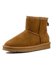 Natural world Skórzane botki zimowe w kolorze jasnobrązowym rozmiar: 39. Brązowe botki damskie Natural World, na zimę, z wełny, bez obcasa, bez zapięcia. Za 213.69 zł.