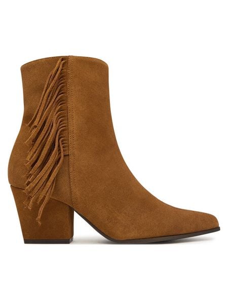 Aldo Kowbojki Shaniah 14116752 Brązowy. Brązowe botki damskie ALDO, ze skóry, bez obcasa, na słupku, bez zapięcia. Za 599.99 zł.