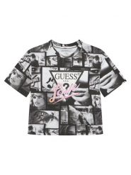 Guess T-Shirt J5YI07 K6YW4 Czarny Regular Fit. Czarne koszulki i t-shirty dziewczęce Guess, z aplikacjami, z bawełny, bez kołnierzyka, bez ramiączek. Za 79.99 zł.