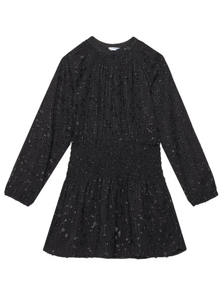 Mayoral Sukienka codzienna 7909 Czarny Regular Fit. Czarne sukienki dziewczęce Mayoral, bez wzorów, z syntetyku, bez ramiączek, proste. Za 189.99 zł.