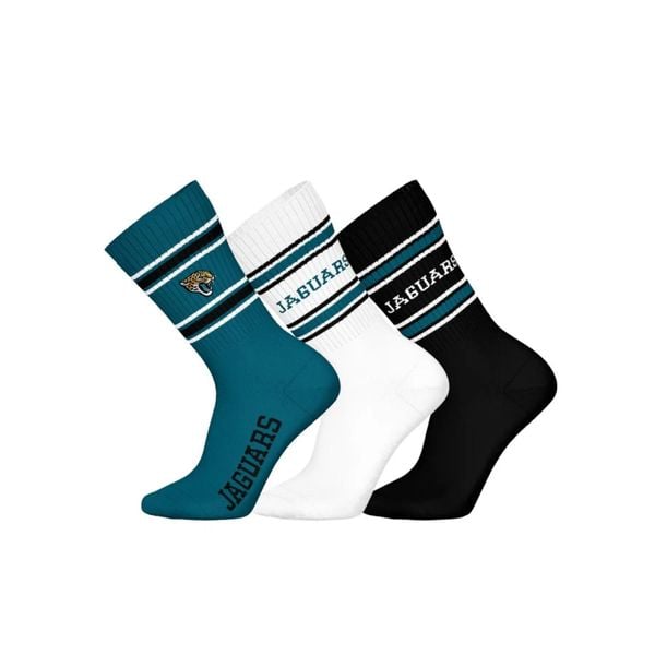 Skarpetki Jacksonville Jaguars (x3). Niebieskie skarpetki damskie FANATICS, bez wzorów, z bawełny. Za 96.00 zł.