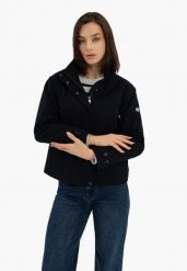 Krótka kurtka przejściowa J-MELBA. Czarne kurtki damskie Volcano, na wiosnę, l, bez wzorów, z materiału, bez kaptura. Za 299.99 zł.