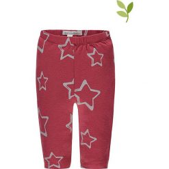 Legginsy w kolorze jagodowym. Czerwone spodnie niemowlęce Organic Fashion for Kids, z materiału. W wyprzedaży za 43.95 zł.