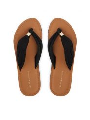 Tommy Hilfiger Japonki Th Ltr Footbed Summer Sandal FW0FW09194 Czarny. Czarne klapki damskie Tommy Hilfiger, bez wzorów, z materiału, bez obcasa, bez zapięcia. Za 209.99 zł.