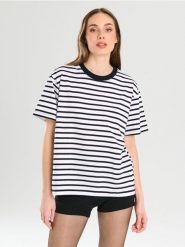 Bawełniana koszulka basic - wielobarwny. Koszulki damskie Sinsay, l, bez wzorów, z bawełny, bez kołnierzyka, bez ramiączek. Za 19.99 zł.