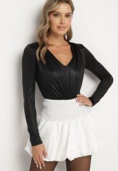 Biała Rozkloszowana Spódnica Bufiasta z Elastyczną Gumką w Pasie Hetilda. Białe spódnice damskie Born2be, do pracy, bez wzorów, biznesowe, mini. Za 29.99 zł.