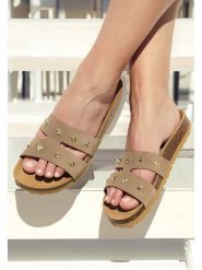 BABUNKERS Family Skórzane klapki w kolorze jasnobrązowym rozmiar: 38. Brązowe klapki damskie BABUNKERS Family, bez wzorów, z otwartym noskiem, bez obcasa, bez zapięcia. Za 167.28 zł.