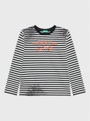 United Colors Of Benetton Bluzka 3XWWC106F Czarny Regular Fit. Czarne t-shirty i koszulki chłopięce United Colors Of Benetton, bez wzorów, z bawełny, bez kołnierzyka, bez ramiączek. Za 79.99 zł.