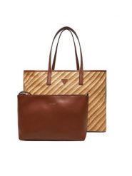 Guess Torebka HWWS93 18290 Brązowy. Brązowe shopper bag Guess, z aplikacjami, z materiału, bez dodatków. Za 339.99 zł.