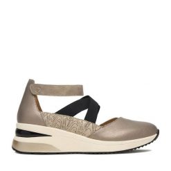 Półbuty Remonte. Brązowe czółenka damskie Remonte, bez wzorów, bez obcasa, na koturnie, bez zapięcia. Za 369.99 zł.