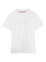 HUGO T-Shirt G01014 D Biały Regular Fit. Białe t-shirty i koszulki chłopięce Hugo, bez wzorów, z bawełny, bez kołnierzyka, bez ramiączek. Za 209.99 zł.