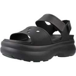 Sandały CROCS 211755C Czarny. Czarne sandały damskie Crocs, bez wzorów, z materiału, bez obcasa, bez zapięcia. Za 270.25 zł.