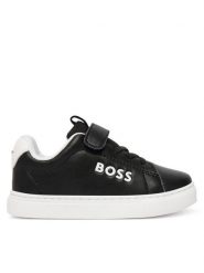 BOSS Sneakersy J52824 S Czarny. Czarne buty sportowe chłopięce Boss, ze skóry, bez zapięcia. Za 559.99 zł.