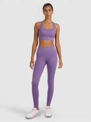 4F Legginsy treningowe bezszwowe damskie - fioletowe XS/S. Czerwone legginsy sportowe damskie 4F, l, bez wzorów, z dzianiny, z podwyższonym stanem, na fitness i siłownię. Za 129.99 zł.