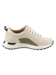 Heine Skórzane sneakersy w kolorze beżowo-oliwkowym rozmiar: 38. Brązowe obuwie sportowe damskie Heine, bez zapięcia. Za 146.45 zł.