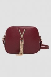 VALENTINO Bordowa torebka Divina Camera Bag. Czerwone torebki wieczorowe damskie Valentino by Mario Valentino, bez wzorów, bez dodatków. W wyprzedaży za 139.99 zł.