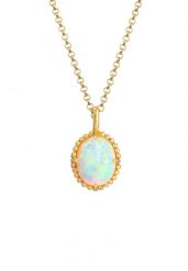 Elli Damski wisior Vintage Trend Blogger z Synthetic Opal w 925 Sterling Silver pozłacany Naszyjniki 1 ct. Szare naszyjniki damskie Elli, z opalem, pozłacane. Za 263.99 zł.