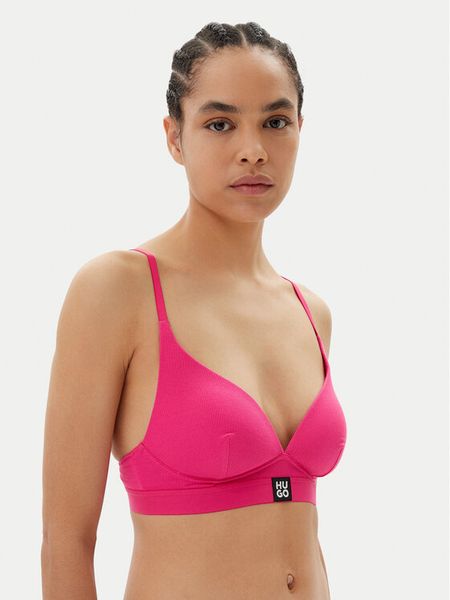 HUGO Biustonosz bezfiszbinowy Triangle Padded Rib 50539983 Różowy. Czerwone biustonosze Hugo, bez wzorów, z syntetyku. Za 129.99 zł.