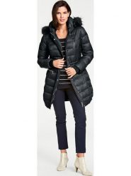 Heine Płaszcz zimowy w kolorze czarnym rozmiar: 46. Czarne płaszcze damskie Heine, na zimę, bez wzorów, z puchu, bez kaptura. Za 130.99 zł.