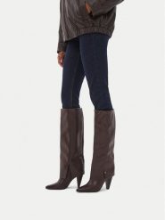 MEXX Kozaki EO-MI001804463W Brązowy. Brązowe kozaki damskie Mexx, bez obcasa, na słupku, bez zapięcia. Za 429.99 zł.