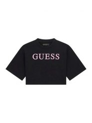 Guess T-Shirt J6RI11 KCNQ4 Czarny Oversize. Czarne koszulki i t-shirty dziewczęce Guess, z aplikacjami, z bawełny, bez kołnierzyka, bez ramiączek. Za 119.99 zł.