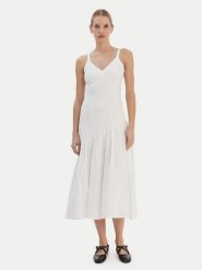 DKNY Sukienka letnia P5JNCD88 Écru Regular Fit. Sukienki damskie DKNY, bez wzorów, ze lnu, bez ramiączek. Za 649.99 zł.