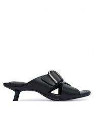 HUGO Klapki Amaryl 50563662 Czarny. Czarne klapki damskie Hugo, bez wzorów, ze skóry, bez obcasa, bez zapięcia. Za 899.99 zł.