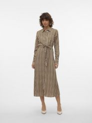 Vero Moda Sukienka "Ilisa" w kolorze oliwkowo-białym rozmiar: XS. Białe sukienki damskie Vero Moda, bez wzorów, z tkaniny, bez ramiączek. Za 62.03 zł.