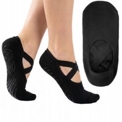 Skarpetki do jogi i pilatesu myga Gripped. Czarne skarpetki damskie MYGA, bez wzorów, z materiału. Za 37.99 zł.