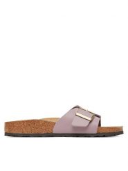 Birkenstock Klapki Catalina 1030250 Fioletowy. Fioletowe klapki damskie Birkenstock, bez wzorów, ze skóry, bez obcasa, bez zapięcia. Za 359.99 zł.