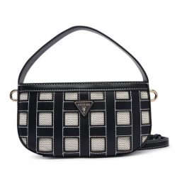 Torebka Guess. Czarne kuferki damskie Guess, z aplikacjami, bez dodatków. Za 544.99 zł.
