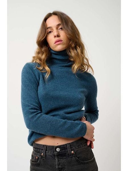 AUTHENTIC CASHMERE Kaszmirowy golf "Bise" w kolorze niebieskim rozmiar: XL. Niebieskie golfy damskie AUTHENTIC CASHMERE, xl, bez wzorów, z kaszmiru, bez ramiączek. Za 439.24 zł.