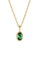 Elli Ladies Statement Elegant with Emerald Green Zirconia Stone in 925 Sterling Silver Gold Plated Naszyjniki 1 ct Damski. Szare naszyjniki damskie Elli, z cyrkonią, pozłacane. Za 198.79 zł.