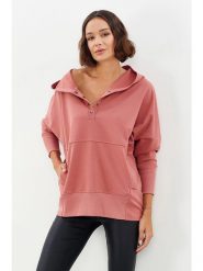 Milan Kiss Bluza w kolorze różowym rozmiar: XL. Różowe bluzy damskie Milan Kiss, xl, bez wzorów, z kapturem. Za 127.35 zł.