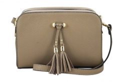 Listonoszka skórzana BARBERINI'S beżowa 961-2. Brązowe shopper bag Barberinis, bez wzorów, ze skóry, małe, bez dodatków. Za 279.99 zł.