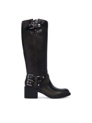 Guess Kozaki FLTMAT LEA11 Czarny. Czarne kozaki damskie Guess, ze skóry, bez obcasa, na słupku, bez zapięcia. Za 824.99 zł.