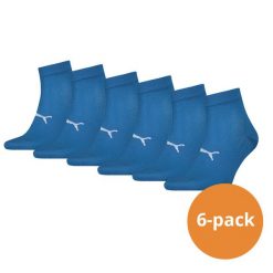 Skarpety Puma Sport Quarter Light, 6 pary niebieski. Niebieskie skarpetki damskie Puma, bez wzorów, z elastanu. Za 162.99 zł.