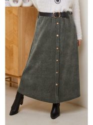 Curvy Lady Spódnica w kolorze khaki rozmiar: 48/50. Brązowe spódnice damskie Curvy Lady, bez wzorów, ze skóry, klasyczne, maxi. Za 122.96 zł.