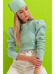 Trend Alacati Sweter w kolorze zielonym rozmiar: L. Zielone swetry klasyczne damskie Trend Alacati, l, z bawełny, bez kołnierzyka. Za 39.49 zł.