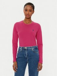 Polo Ralph Lauren Bluzka 211898699033 Różowy Regular Fit. Czerwone bluzki damskie Polo Ralph Lauren, m, bez wzorów, z bawełny, bez kołnierzyka, bez ramiączek. W wyprzedaży za 229.99 zł.