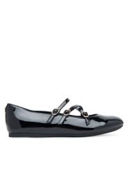 Guess Baleriny FLTKAL PAF02 Czarny. Czarne balerinki damskie Guess, z aplikacjami, ze skóry. Za 259.99 zł.