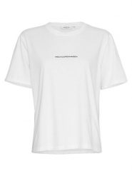 MOSS COPENHAGEN Koszulka "Terina" w kolorze białym rozmiar: M/L. Białe bluzki damskie Moss Copenhagen, l, bez wzorów, z bawełny, bez kołnierzyka, bez ramiączek. Za 87.81 zł.