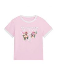 Guess T-Shirt J6GI23 K6YW4 Różowy jasny Regular Fit. Czerwone koszulki i t-shirty dziewczęce Guess, z aplikacjami, z bawełny, bez kołnierzyka, bez ramiączek. Za 114.99 zł.